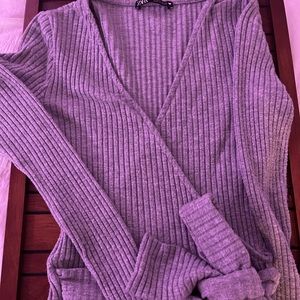 Zara long sleeve crop top